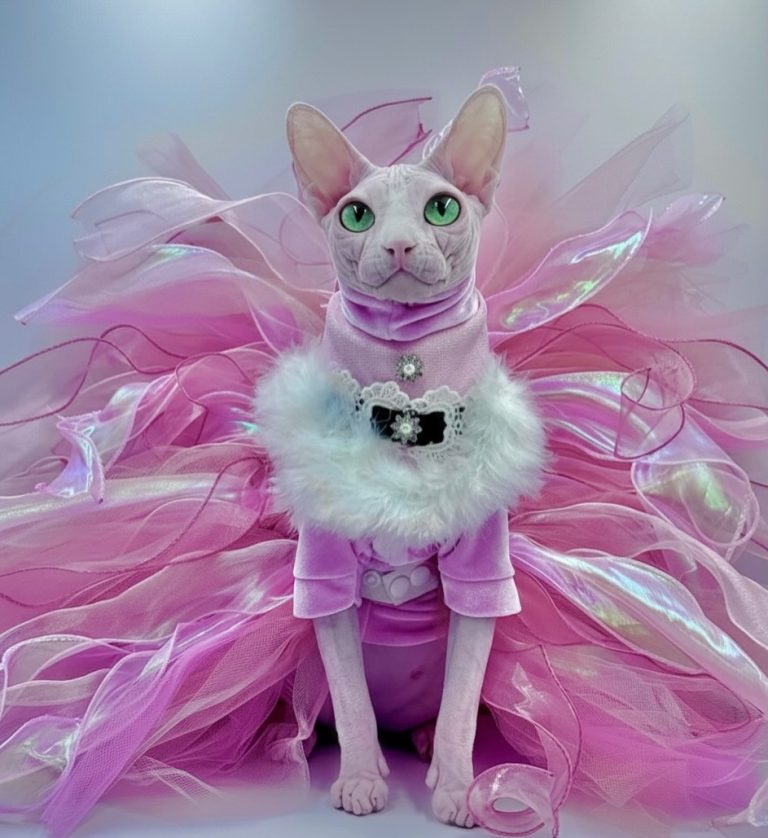 Bubbles, a Wrinklebottom Sphynx