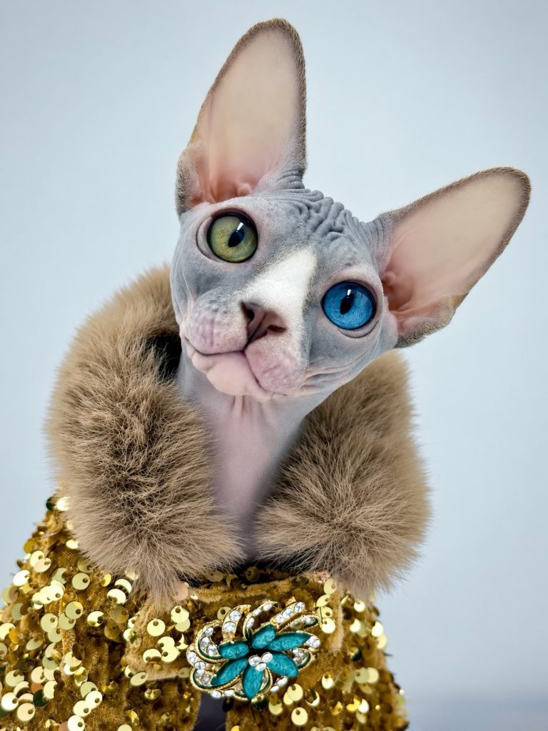 Devil, a Wrinklebottom Sphynx
